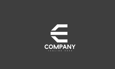 minimal digital letter E logo template