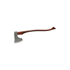 axe with long wooden handle