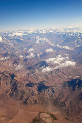 aerial view of snowy mountains - Chile mountains