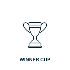 Winner Cup icon. Line simple Success icon for templates, web design and infographics