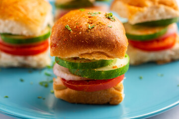 Mumbai style pav sandwich or leftover paav used for veg burger
