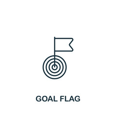Goal flag icon. Line simple Success icon for templates, web design and infographics