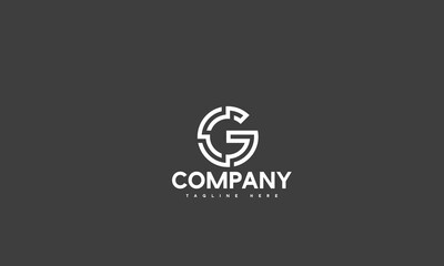 minimal digital letter G logo template