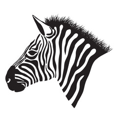 Fototapeta na wymiar zebra head beautiful simple black white vector illustration