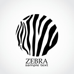 zebra stripes black white circle animal logo design  © zsschreiner