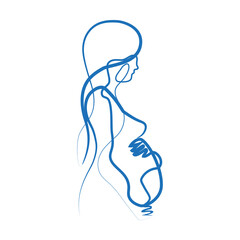 Kobieta w ciąży. Ilustracja wektorowa.