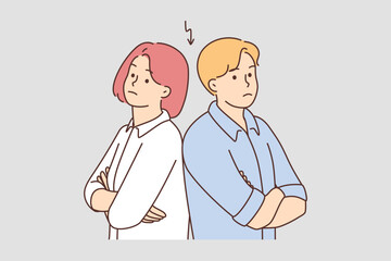 Unhappy couple in argument 