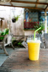 mango smoothies in take away glass
