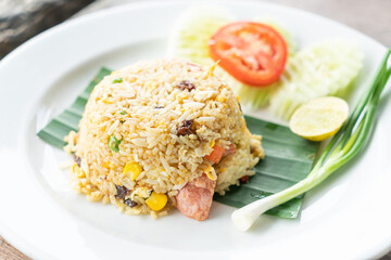 fried rice on white plate