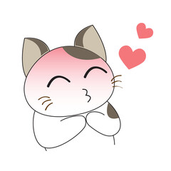 Cute cat cartoon character