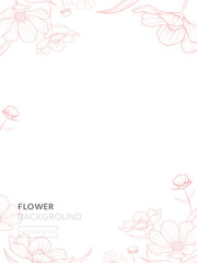 Flower outline vector border design background for book covers or cards