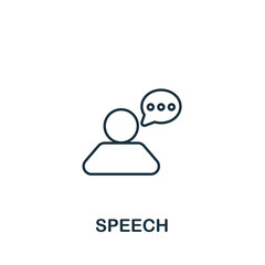 Speech icon. Line simple icon for templates, web design and infographics
