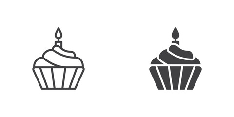 Cupcake with candle icon