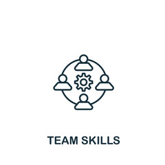 Team Skills icon. Line simple icon for templates, web design and infographics