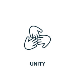 Unity icon. Line simple icon for templates, web design and infographics