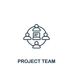 Project Team icon. Line simple icon for templates, web design and infographics