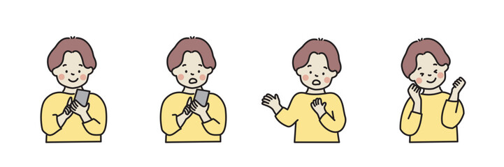 スマートフォンを使う男性