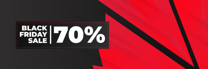 Black Friday typography banner. Black Friday modern linear typography text illustration isolated on black background. Design template for Black Friday sale banner.