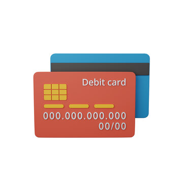 3d rendering debit card isolated useful for business, company, economy, corporate and finance design