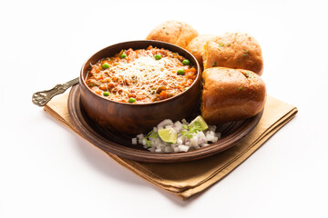 cheese Pav Bhaji Recipe is a  street food Bhaji-pav recipe with addition of cheese
