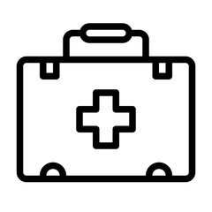 First aid kit icon in detailed outline style