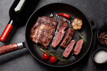 Grilled ribeye beef steak