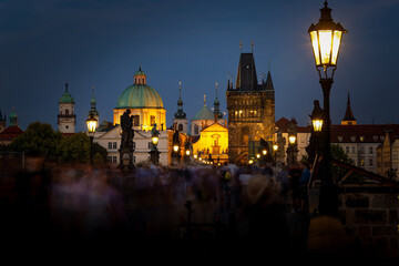 Obraz premium Prague, Czech Republic. Charles Bridge (Karluv Most - in czech) and Old Town Tower.