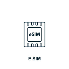 E Sim icon. Line simple icon for templates, web design and infographics