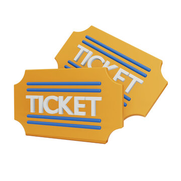 Tickets 3d rendering isometric icon.