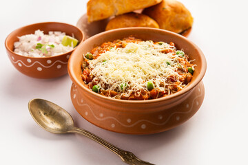 cheese Pav Bhaji Recipe is a  street food Bhaji-pav recipe with addition of cheese