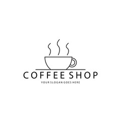 Coffee Shop Art Logo Vector Illustration Minimalist Simple Design