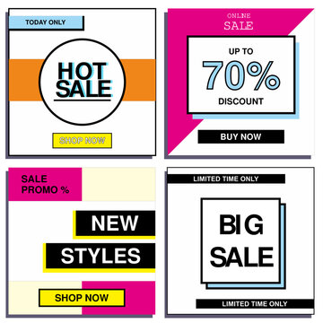 Sale promotion banners for social media post collection
