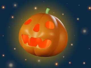 Halloween pumpkin lantern. 3D rendering