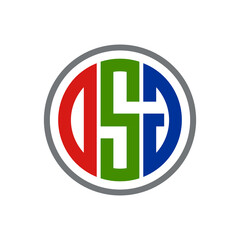 Circular GSG letter ,Simple Minimalist elegant logo design