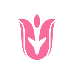 Fototapeta premium Lotus plane combination, Minimalist elegant style logo design