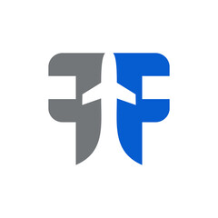 Plane and Letter K combination, Minimalist elegant logo design