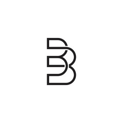 letter b simple linked linear logo vector