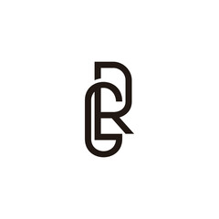 letter gr linked font simple logo vector