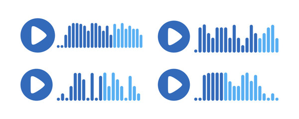Obraz premium Recording of audio message template. UI element of audio record for smartphones. Vector illustration isolated in white background