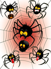 Spinnen Halloween Lustige und gruselige Zeichentrickfiguren - 1
