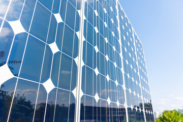 Clean shiny cells of solar panels