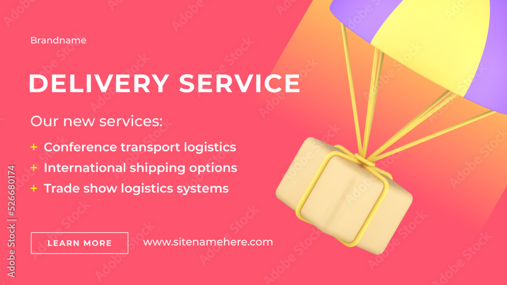 Wall mural purchase delivery service commercial cargo logistic distribution web banner 3d icon vector