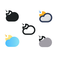 Naklejka premium Starry Night Weather Forecast Icon