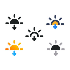 Sun Set Weather Forecast Icon