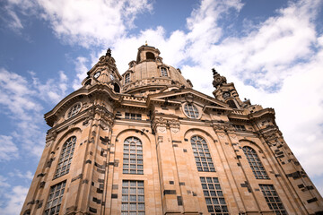 Fototapeta na wymiar Facade of the Church of our Lady, Dresden, Germany