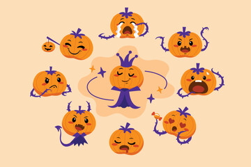 Halloween Pumpkin Carton Vector Collection