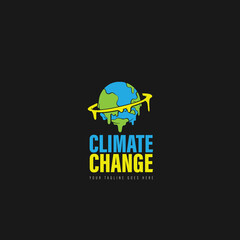 Climate Change Vector Line Style Illustration. Climate Change logo.EPS 10
