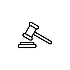 Gavel icon vector for web and mobile app. judge gavel sign and symbol. law icon. auction hammer