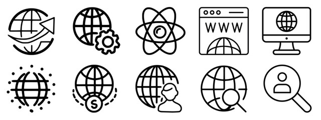 web browse icon collection. Website Icon.world web icon www earth globe icons 
