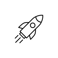 Rocket icon for web and mobile app. Startup sign and symbol. rocket launcher icon